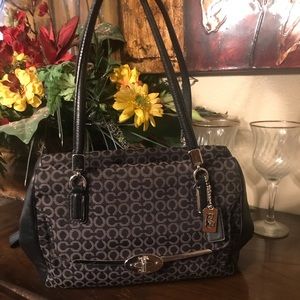 COACH Madison Madeline Op Art Satchel Turnlock